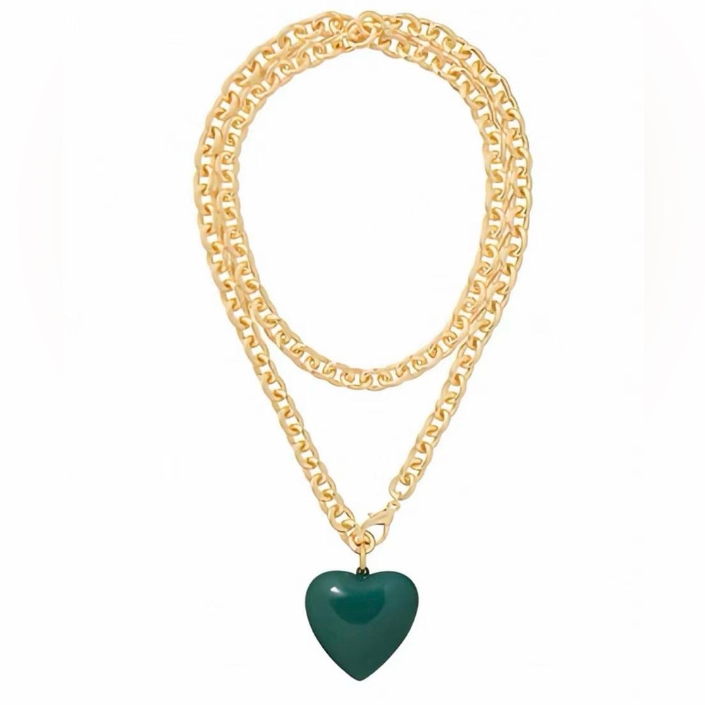 Roxanne Assoulin The Puffy Heart Necklace in Green